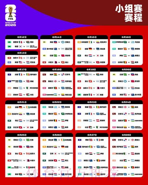 2026世界杯小组赛赛程今日高清直播查询入口 2026世界杯小组赛赛程今日高清直播查询入口